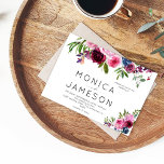 Hot Pink & Navy Blue Floral Wedding Invitation 2<br><div class="desc">Send your guests a beautiful wedding invitation with this modern Hot Pink & Navy Blue Floral watercolor invitation.  Great for rustic weddings.</div>