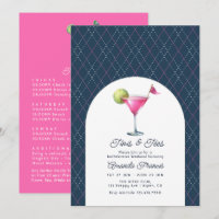 Hot Pink, Navy & White Golf Bachelorette Weekend