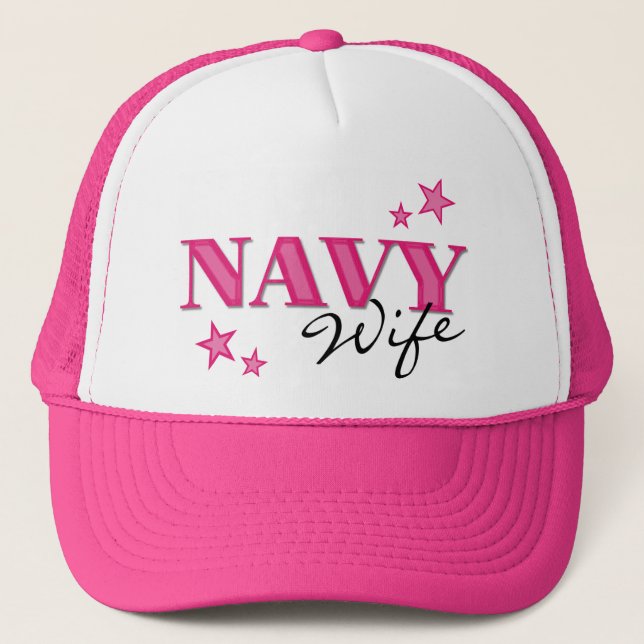 Hot Pink Navy Wife w/Stars Hat (Front)