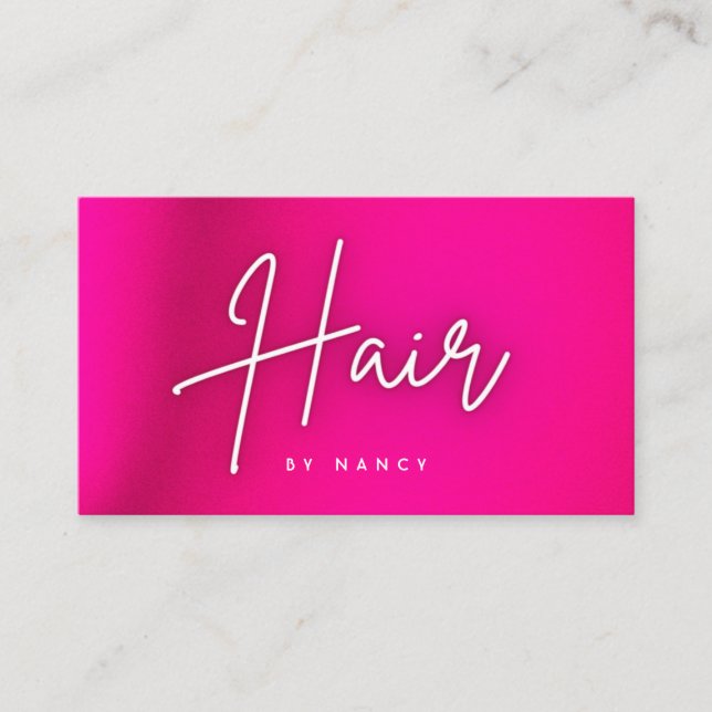 Hot Pink Neon Hair  Business Card (Front)