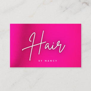 Hot Pink Neon Hair Business Card