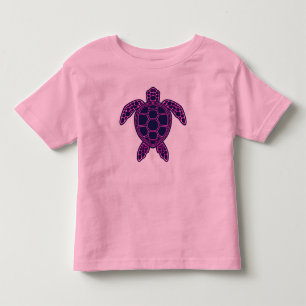 Hot Pink Neon Lava Sea Turtle Design Toddler T-Shirt