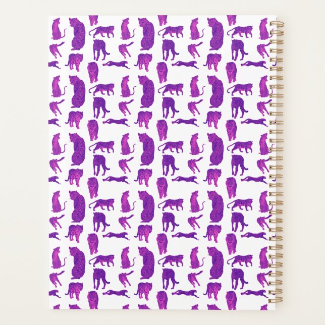 Hot Pink & Neon Purple Big Cats Planner (Back)