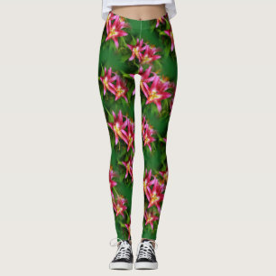 Hot Pink Olympic Torch Lilies Leggings