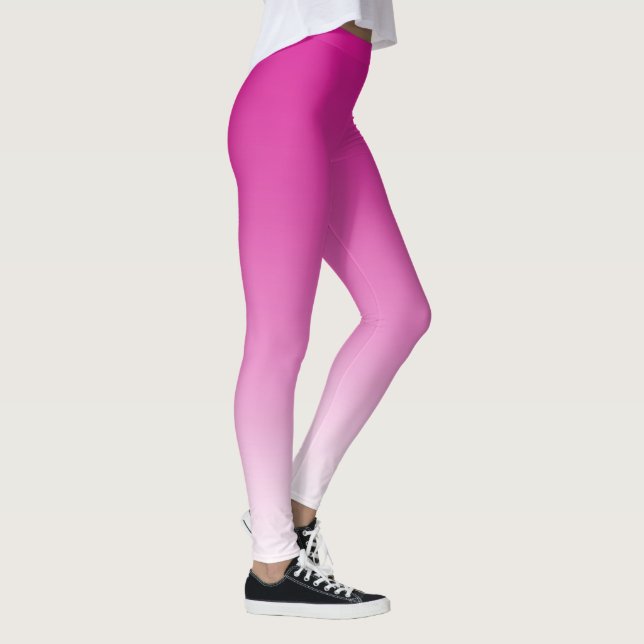 Hot Pink Ombre All Over Print Leggings (Right)