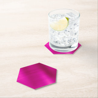 Hot Pink Ombre Foil Paper Coaster