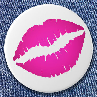Hot Pink Ombre Kiss 7.5 Cm Round Badge