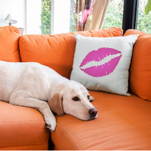 Hot Pink Ombre Lipstick Kiss Cushion