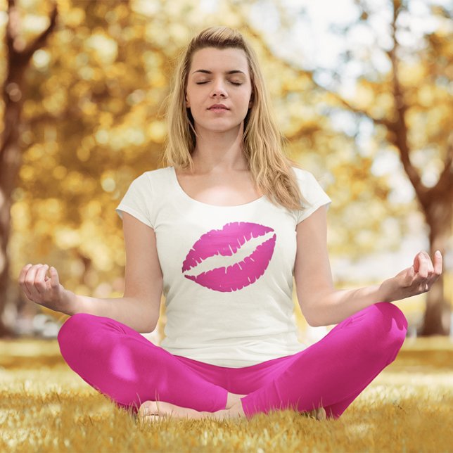 Hot Pink Ombre Lipstick Kiss T-Shirt (Hot Pink Lipstick)