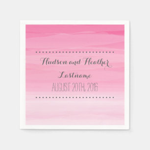 Hot Pink Ombre Wedding Napkins