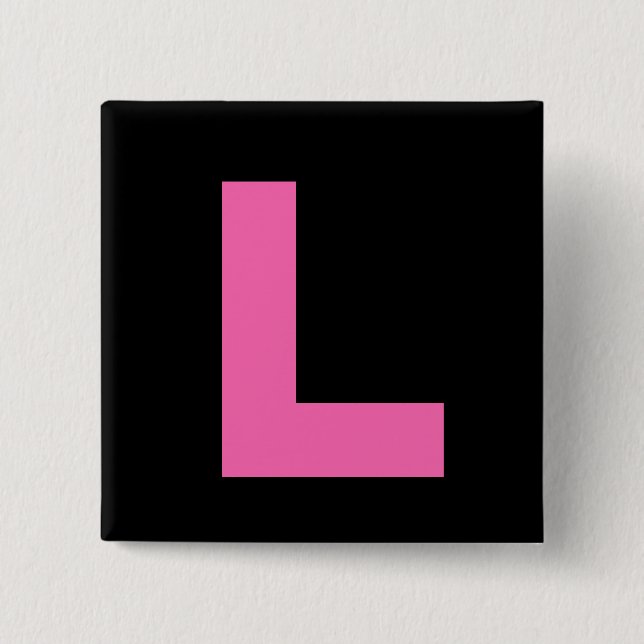 Hot Pink On Black Hen Night L Plate Badge (Front)