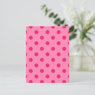 Hot Pink On Pink Polka Dots Pattern Design Postcard