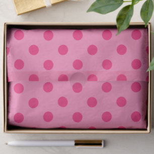 Hot Pink On Pink Polka Dots Pattern Design Tissue Paper
