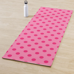 Hot Pink On Pink Polka Dots Pattern Design Yoga Mat
