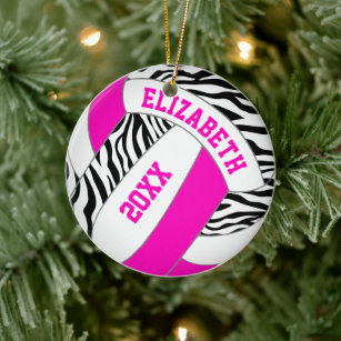 Pink Zebra Stripes Christmas Tree Decorations Ornaments Zazzle Co Uk