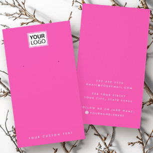 Hot pink or any colour logo earring display card