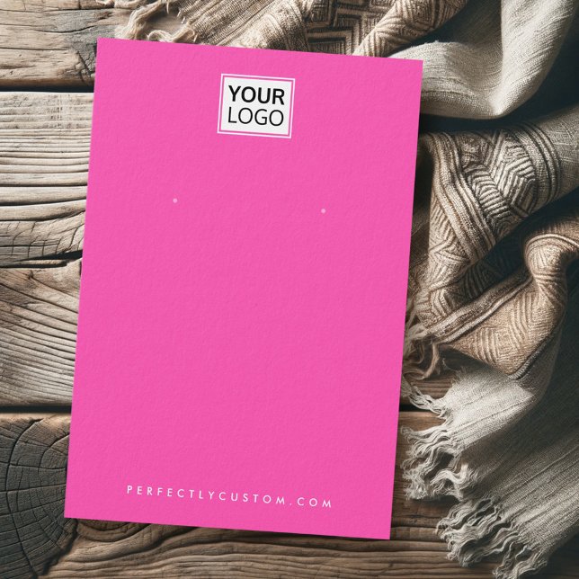 Hot pink or any colour logo QR earring display car (Hot pink or any color logo QR earring display card)