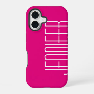 Hot Pink or CHOOSE YOUR COLOR, Minimalist, Name  iPhone 16 Case