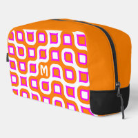 Hot Pink Orange Black White Midcentury Art Pattern