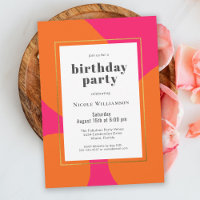 Hot Pink Orange Colourful Birthday Party