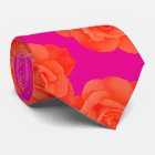 Hot Pink Orange Floral Rose Vintage Colourful