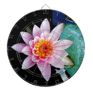 Hot Pink & orange lotus water lily flower Dartboard