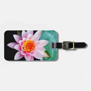 Hot Pink & orange lotus water lily flower Luggage Tag