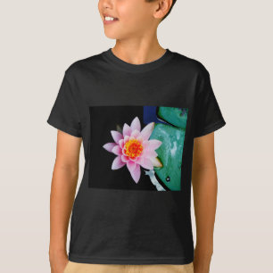 Hot Pink & orange lotus water lily flower T-Shirt