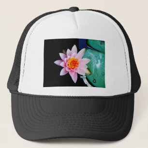 Hot Pink & orange lotus water lily flower Trucker Hat