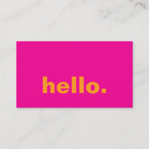 Hot Pink Orange Yellow Hello Neon Colour Typograph Business Card