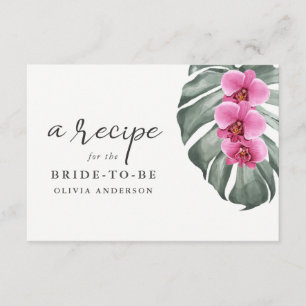Hot Pink Orchids on Monstera Recipe Card
