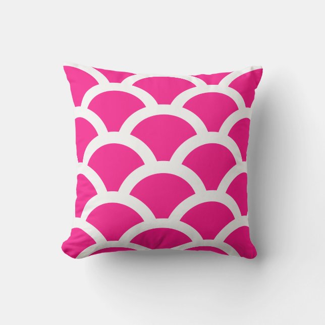 Hot Pink Outdoor Pillows - Circles Pattern (Front)