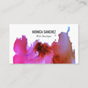 Hot pink painting abstract business card design