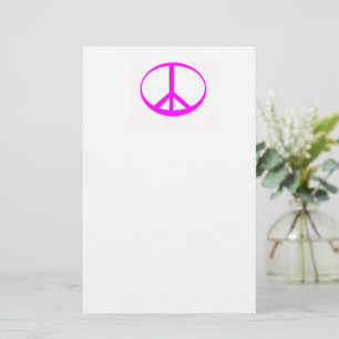Hot Pink Peace Sign Stationery