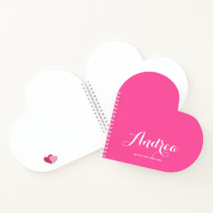 Hot Pink Personalised Calligraphy Script Notebook