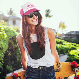 Hot Pink Personalised Captain Trucker Hat