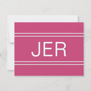 Hot Pink Personalised Monogrammed Name Initial Card