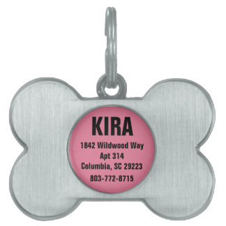 Hot Pink Personalised Pet ID Tag
