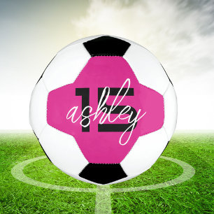 Hot Pink Personalised Player Name and Number Football