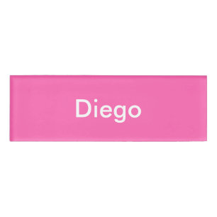 Hot Pink Personalised Template Name Tag