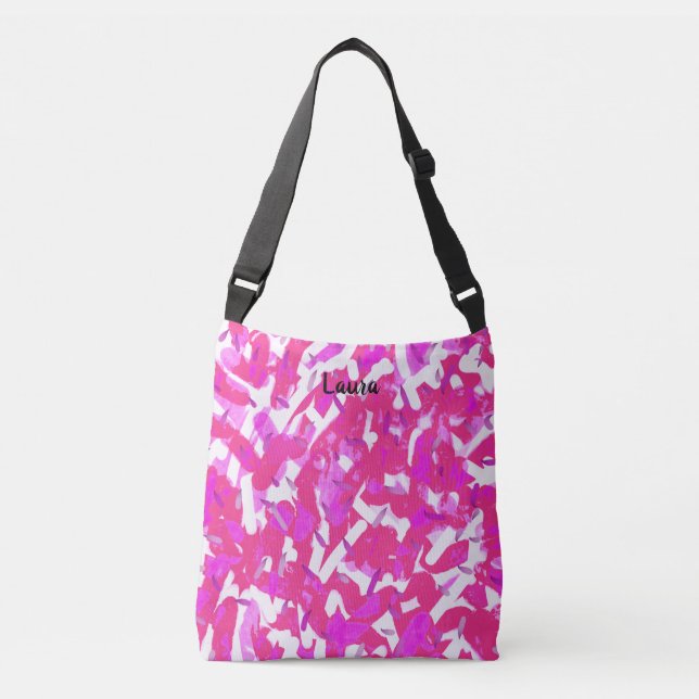 Hot Pink Personalized Artists Crossbody Bag (Front)