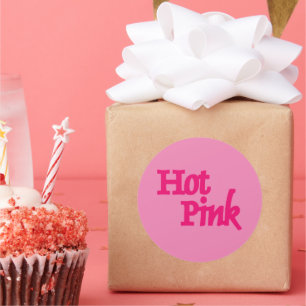 Hot Pink pink round large stickers