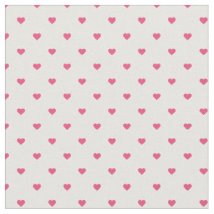 Hot Pink Polka Dot Hearts Fabric