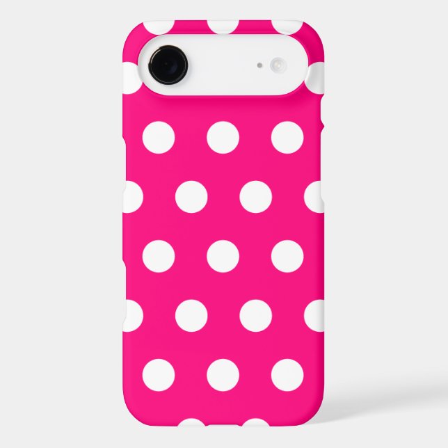Hot Pink Polka Dot iPhone 4 Case (Back)
