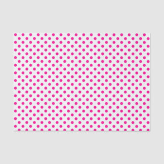 Hot Pink Polka Dot on White Tissue Paper