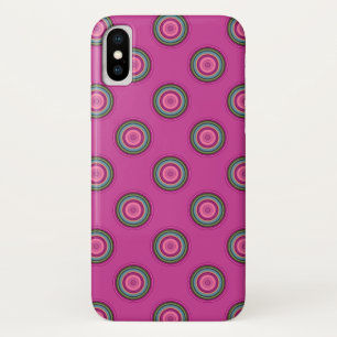 Hot Pink Polka Dot Pattern iPhone X Case