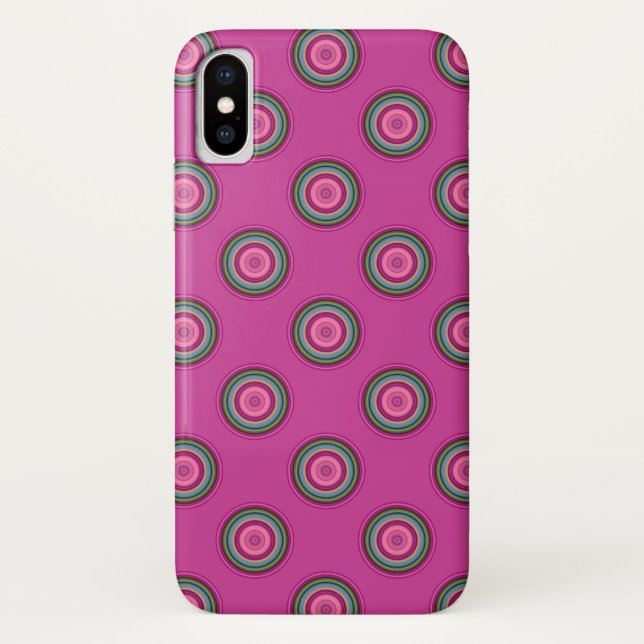 Hot Pink Polka Dot Pattern Case-Mate iPhone Case (Back)