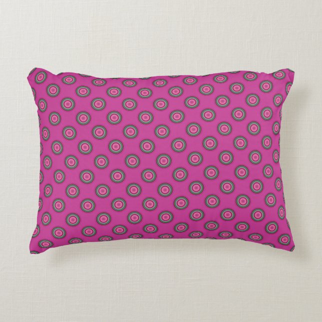 Hot Pink Polka Dot Pattern Decorative Cushion (Front)