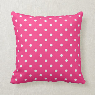 Hot Pink Polka Dot Pillow