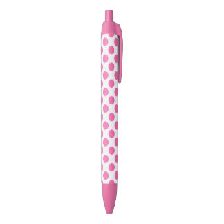 Hot Pink Polka Dots Blue Ink Pen